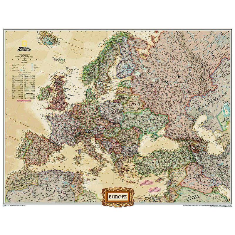 National Geographic Mapa kontynentalna Europe (76 x 61 cm)