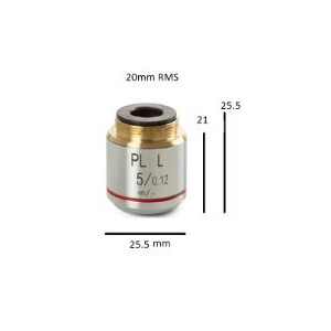 Euromex Obiektyw Objektiv BS.8105, Plan PL 5x/0.12, w.d. 26.1 mm, infinity (bScope)